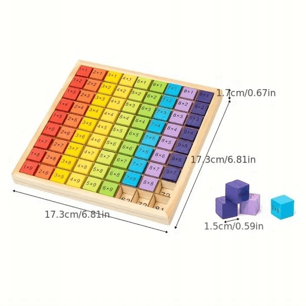 Drewniana Tabliczka Mnożenia - Edukacyjna  Zabawka Montessori 🧮