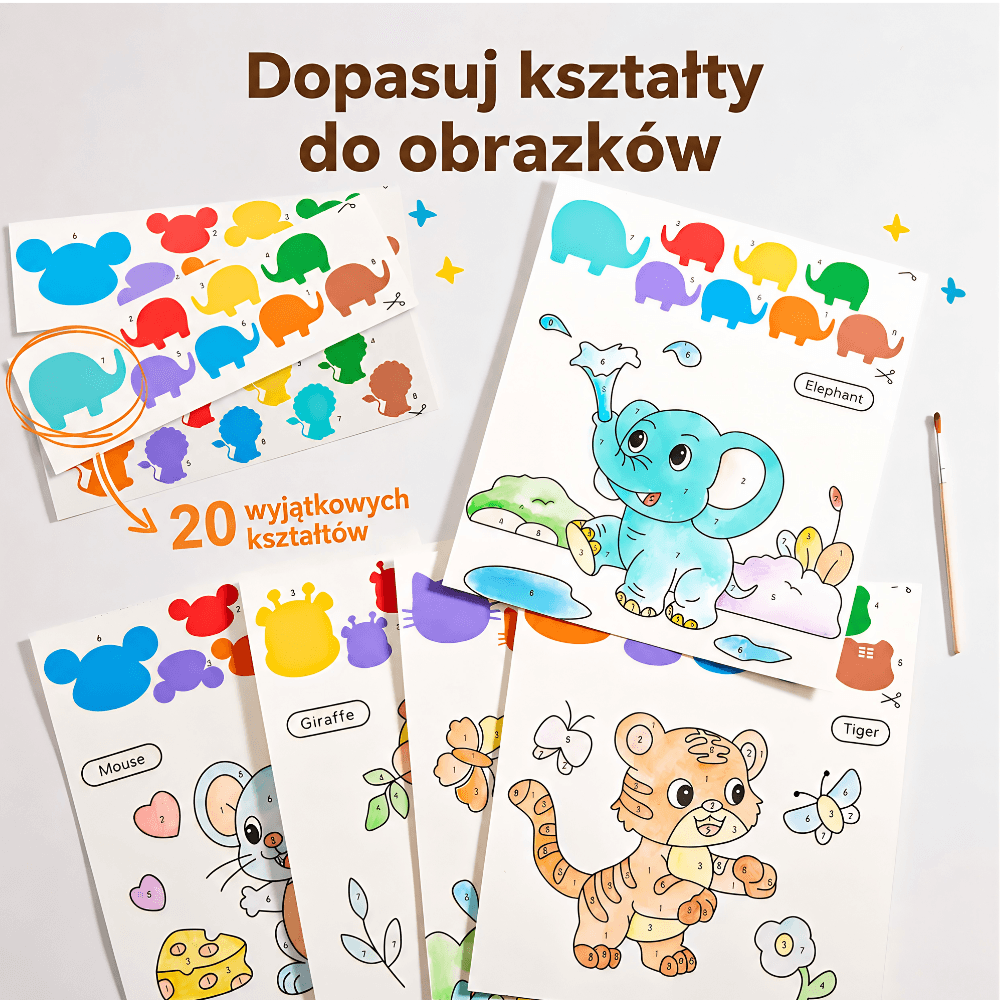 Farbusie — komplet 3 książek edukacyjnych 3w1 (ocean, dinozaury, zwierzęta)