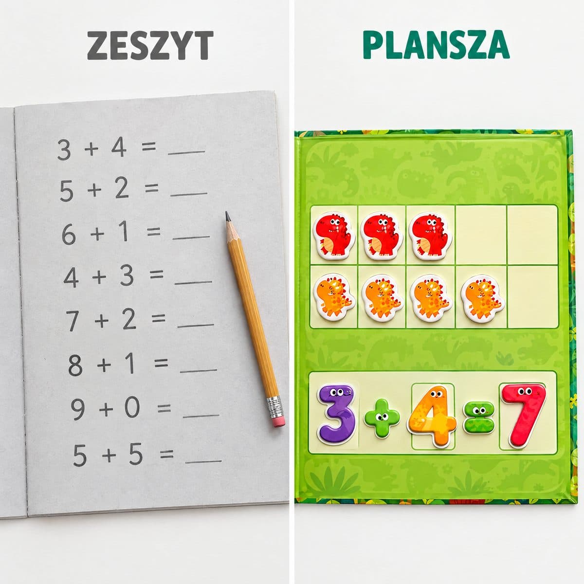 Liczozaury – magnetyczna książka z dinozaurami do nauki dodawania i odejmowania