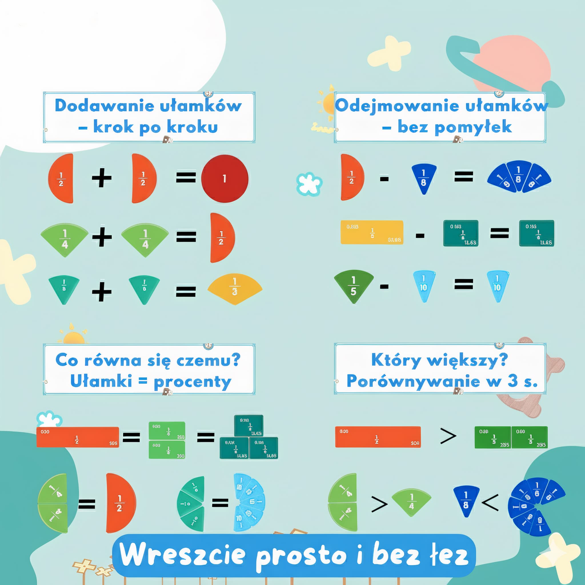 FRACMAG – ułamki kolorowy system krążków edukacyjnych