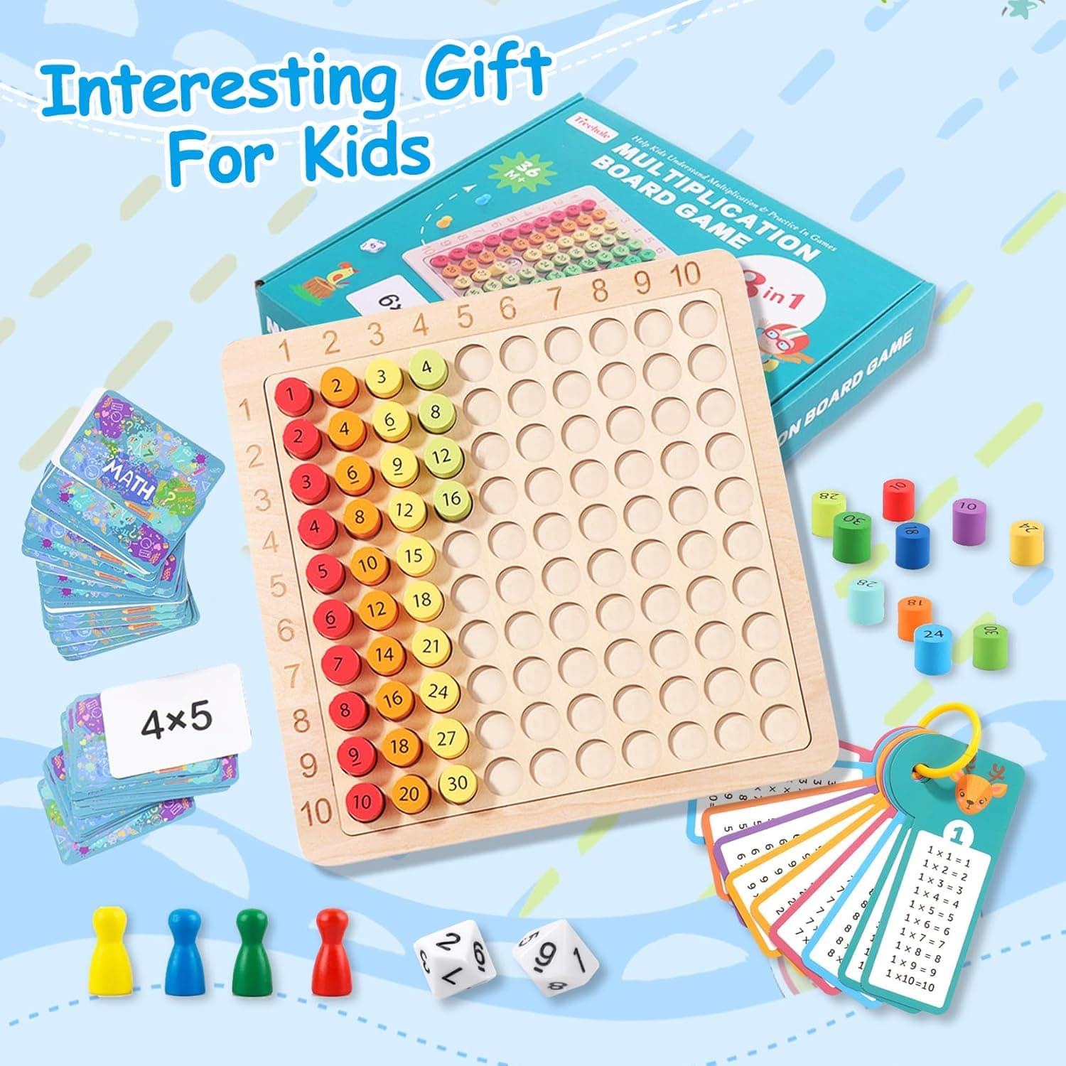 Zabawka edukacyjna tabliczka mnożenia drewniana kolorowe kółeczka
