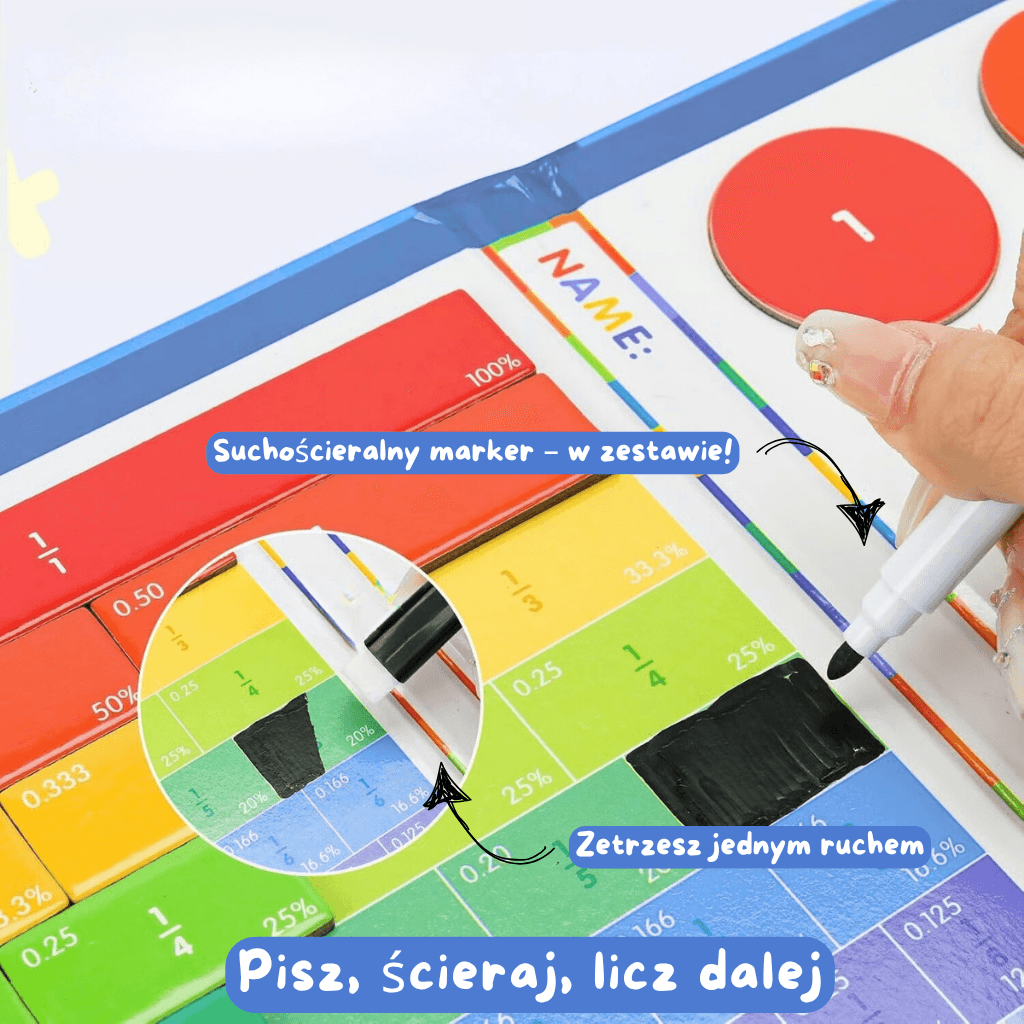 FRACMAG – ułamki kolorowy system krążków edukacyjnych