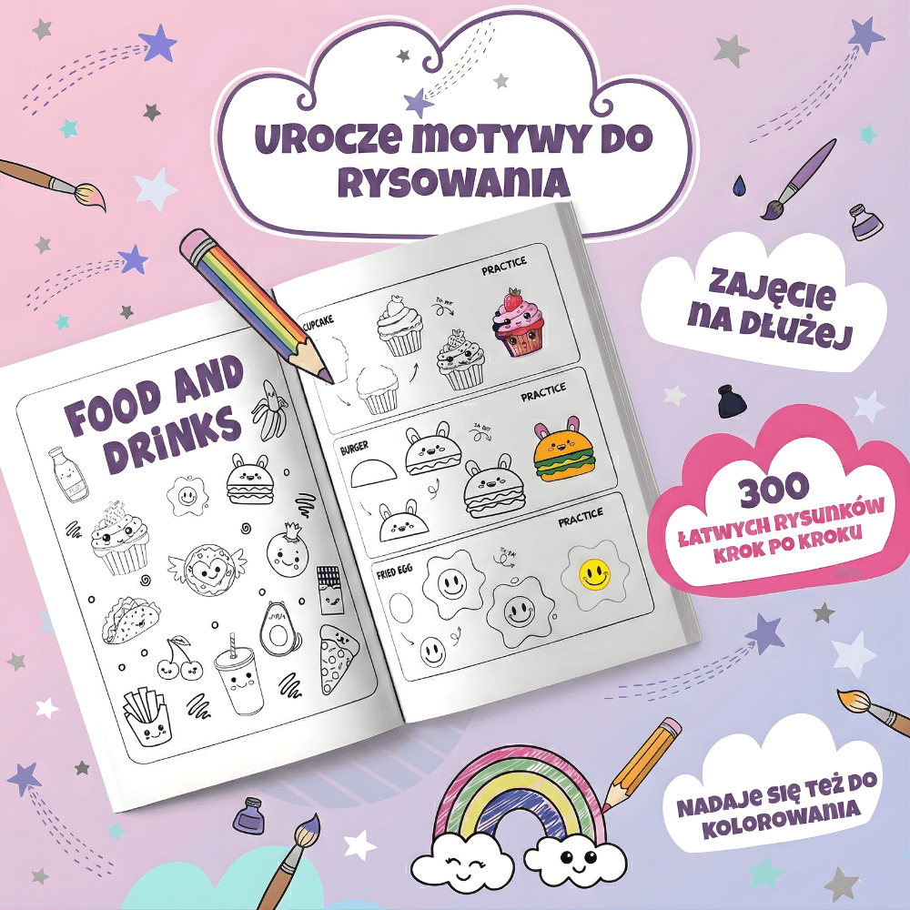 Mały Rysownik – nauka angielskiego + 300 rysunków krok po kroku