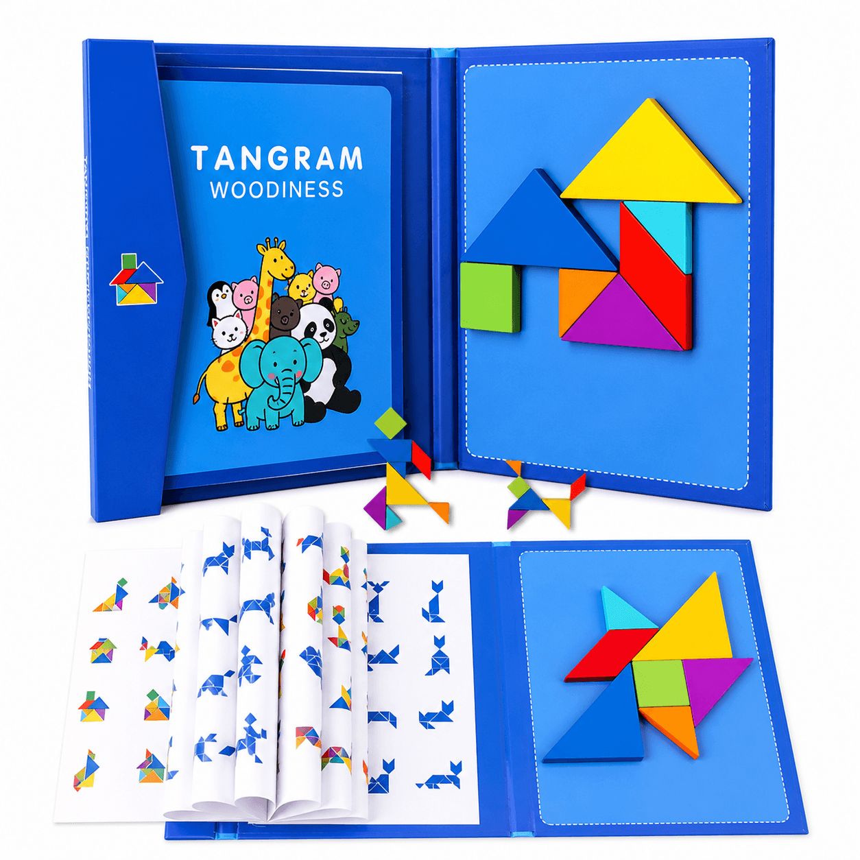Tangram książeczka magnetyczna układanka montessori klocki gra logiczna 3D