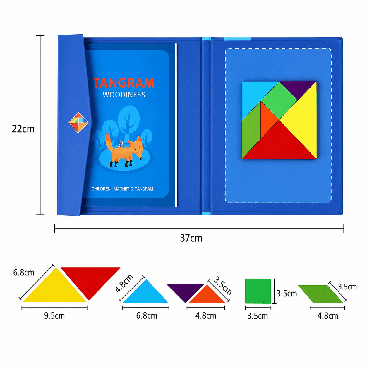 Tangram książeczka magnetyczna układanka montessori klocki gra logiczna 3D