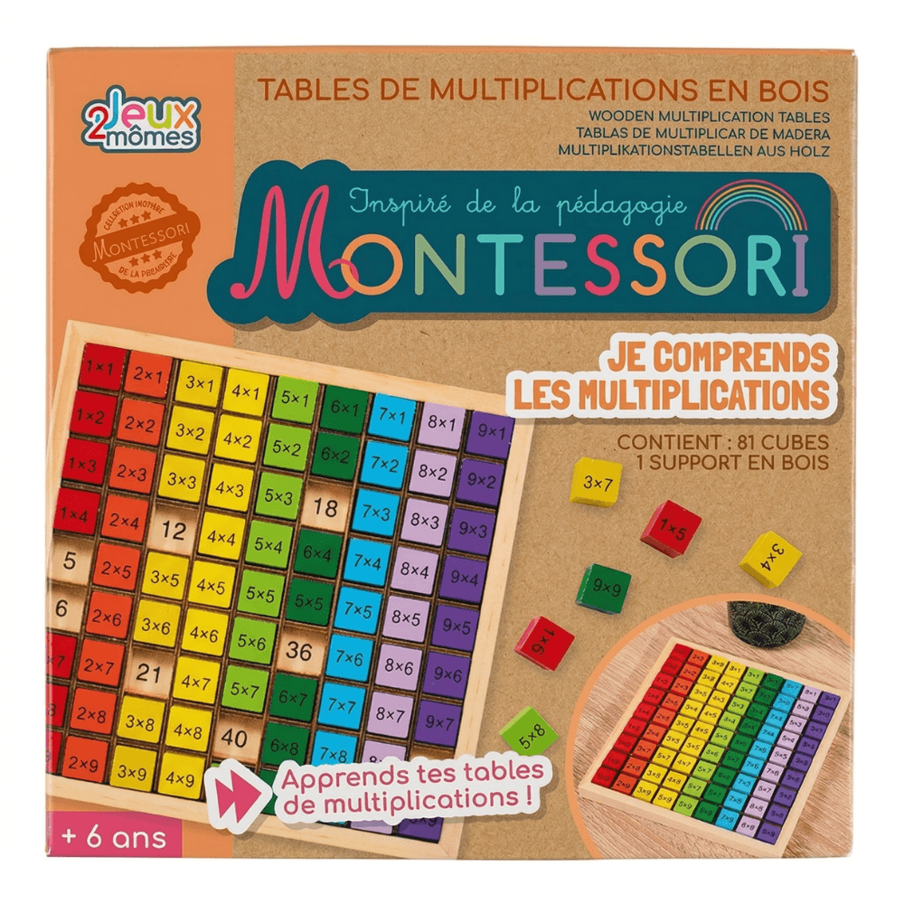 Drewniana Tabliczka Mnożenia - Edukacyjna  Zabawka Montessori