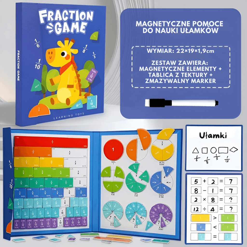 FRACMAG – ułamki kolorowy system krążków edukacyjnych