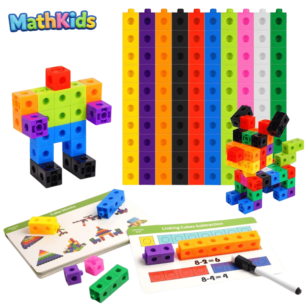 MathKids – System Edukacyjnych Kostek (100 el.) + 36 Zadań na Kartach