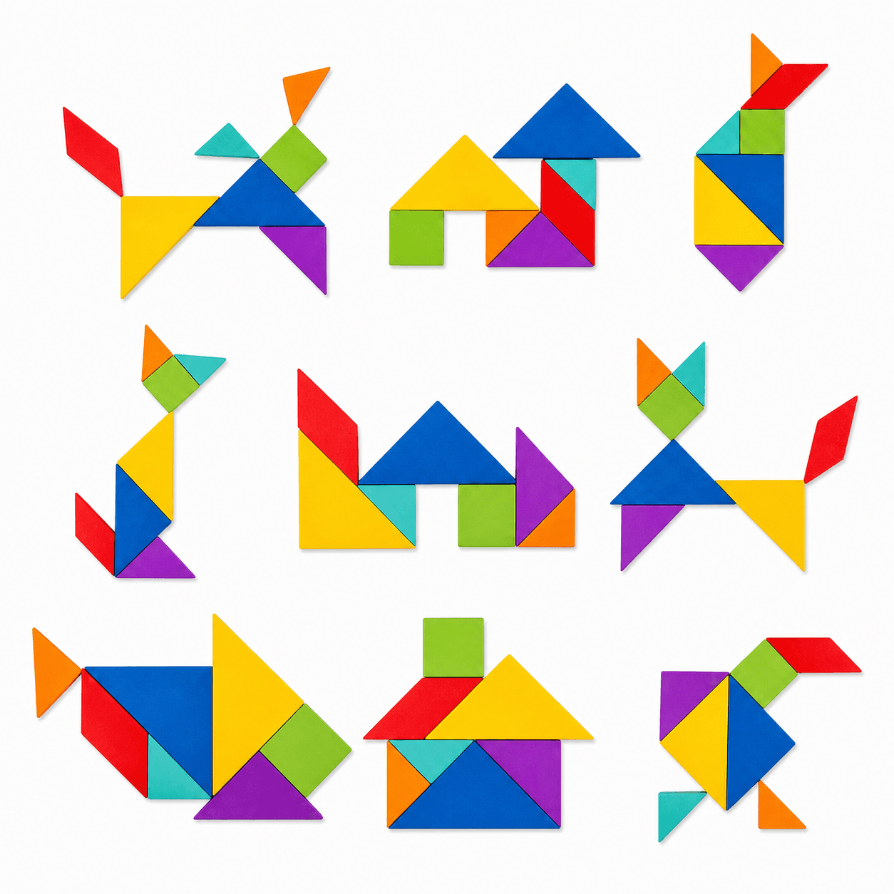 Tangram książeczka magnetyczna układanka montessori klocki gra logiczna 3D