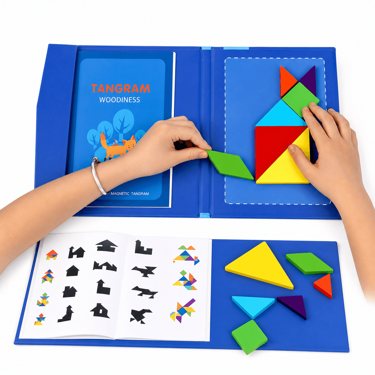 Tangram książeczka magnetyczna układanka montessori klocki gra logiczna 3D