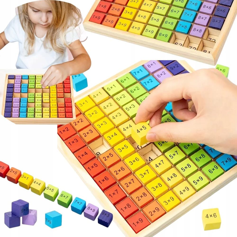 Tablica Mnożenia dla Dzieci - Edukacyjna Drewniana Zabawka Montessori 🧮